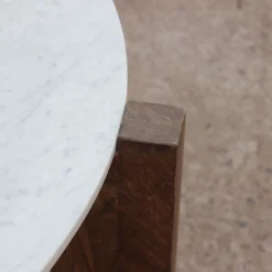 Mesa de centro de mármol y madera Berlín Ø90x45 Clau&Chloe^Casa Viva Online