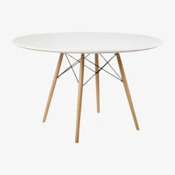 Mesa de comedor de madera blanca Leisure Ø120x75cm^Casa Viva Best