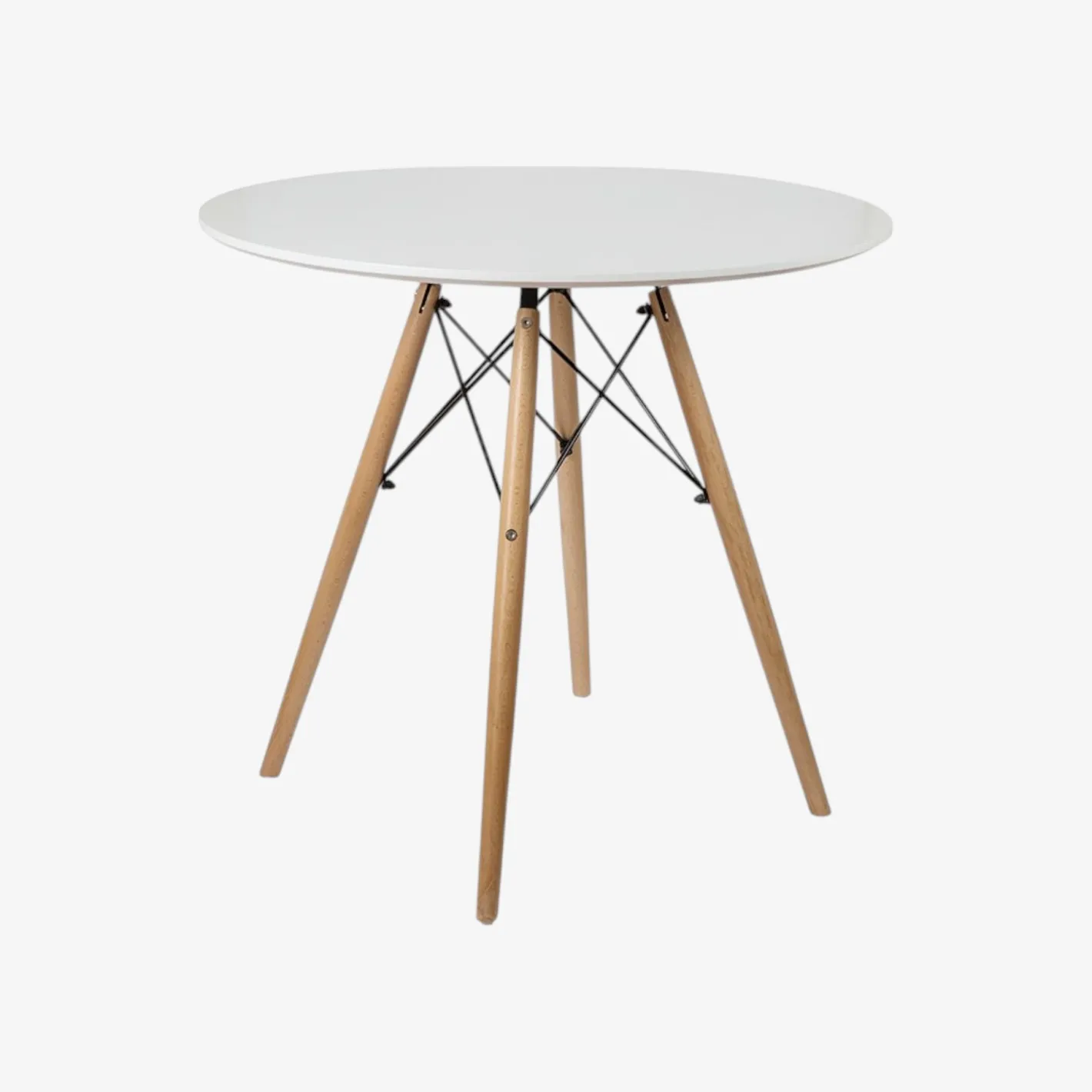 Mesa de comedor de madera redonda blanca Leisure Ø80x75cm^Casa Viva Hot