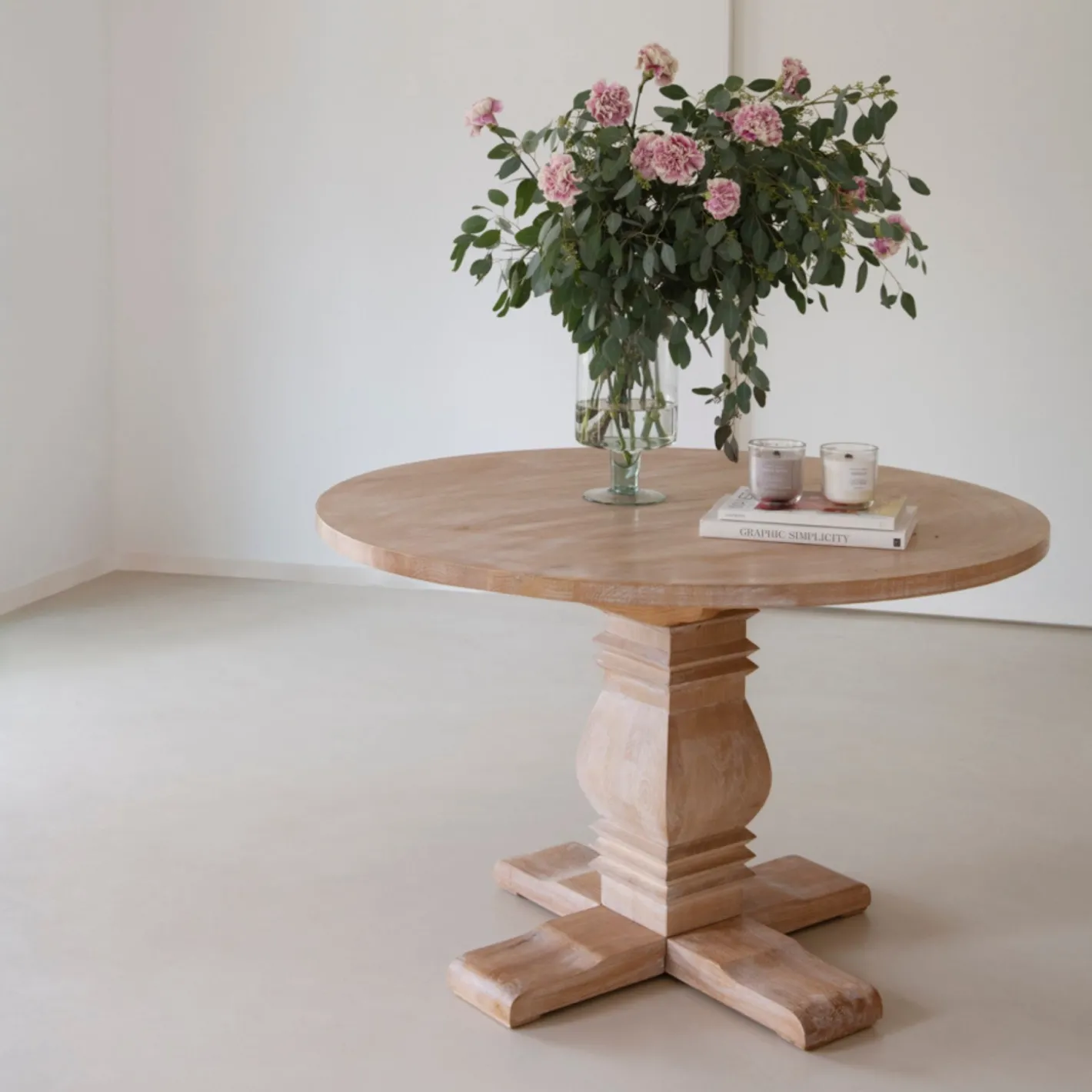 Mesa de comedor de madera de olmo Toulouse Ø120x76cm^Casa Viva Best