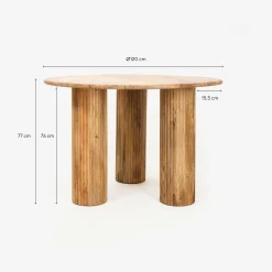 Mesa de comedor de madera de acacia Siba Ø120x77cm Clau&Chloe^Casa Viva Best