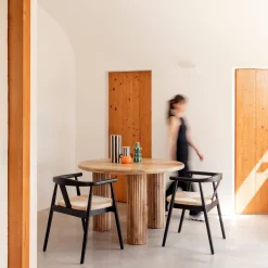 Mesa de comedor de madera de mango Singapur Ø120x76cm Clau&Chloe^Casa Viva Best