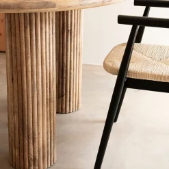Mesa de comedor de madera de mango Singapur Ø120x76cm Clau&Chloe^Casa Viva Best