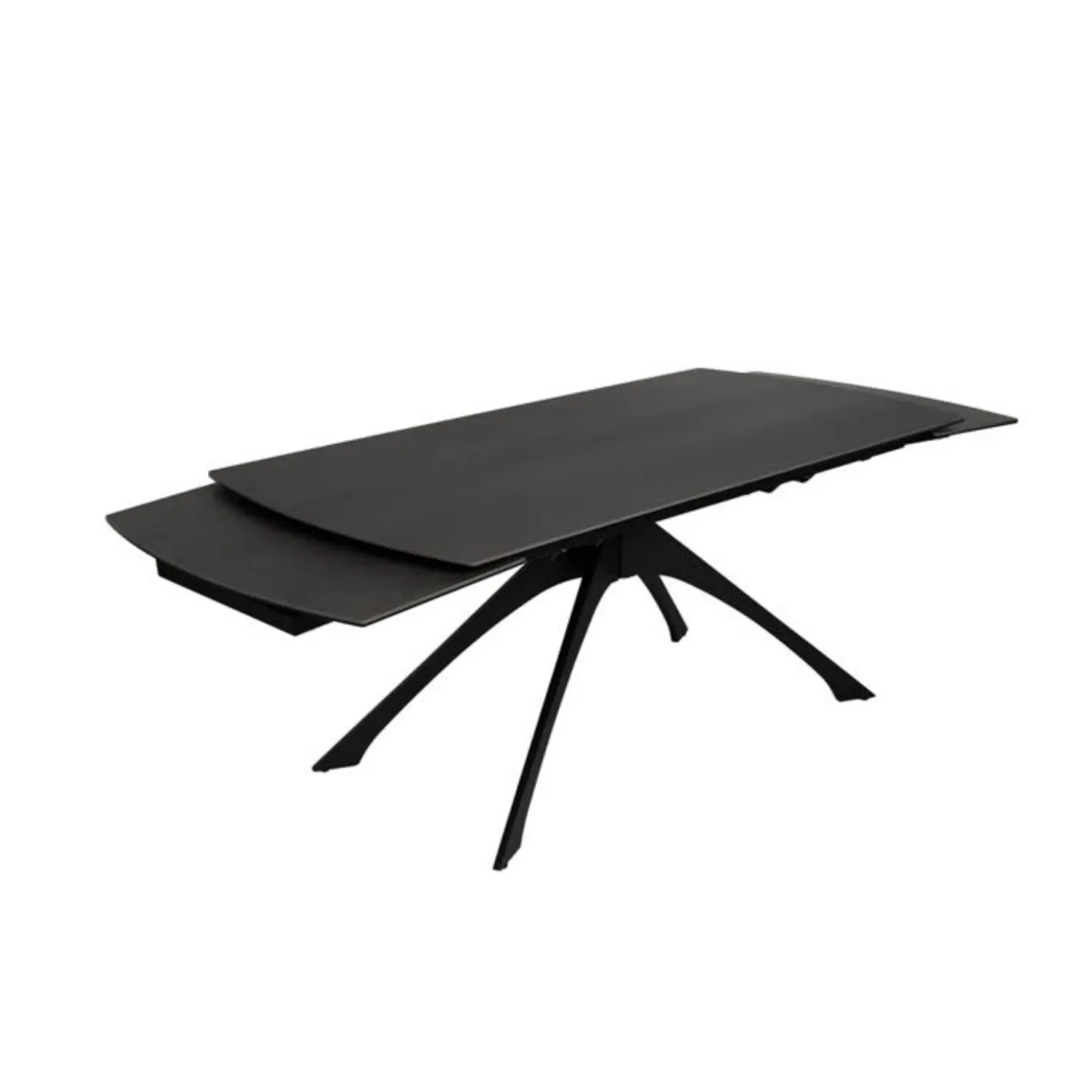 Mesa de comedor extensible de cerámica y cristal gris oscuro 180/260x90x76cm^Casa Viva Discount