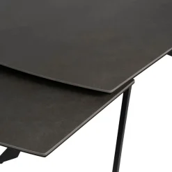 Mesa de comedor extensible de cerámica y cristal gris oscuro 180/260x90x76cm^Casa Viva Discount