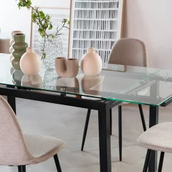 Mesa de comedor extensible de cristal Praga 200/140x80x76cm^Casa Viva Sale