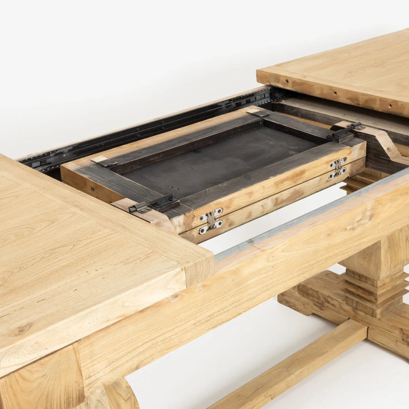 Mesa de comedor extensible de madera de olmo reciclada Toulouse 160/220x80x76cm^Casa Viva Clearance