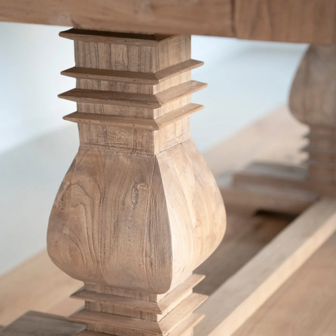 Mesa de comedor extensible de madera de olmo reciclada Toulouse 160/220x80x76cm^Casa Viva Clearance