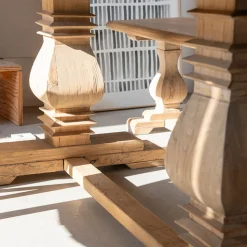 Mesa de comedor extensible de madera de olmo reciclada Toulouse 160/220x80x76cm^Casa Viva Clearance