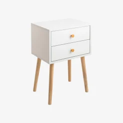 Mesita de noche de madera con 2 cajones Deva 40x30x63cm^Casa Viva Online