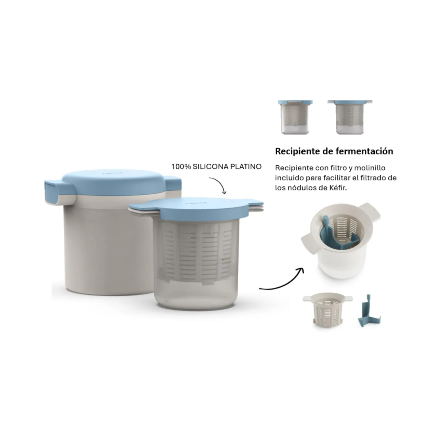 Molde de Kéfir & Yogurt de silicona - Lékué^Casa Viva Best