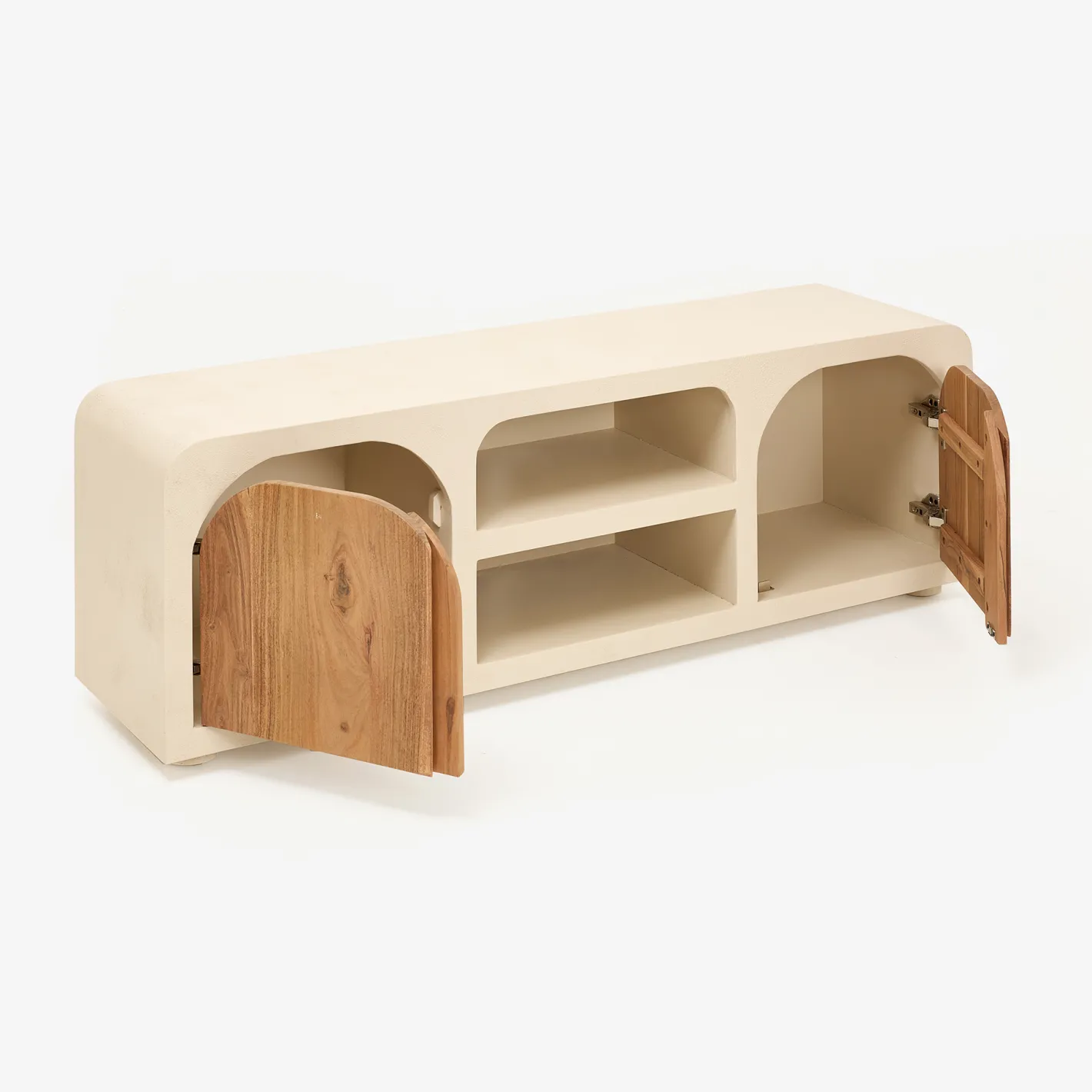 Mueble de TV de microcemento y madera de acacia Kurli 140x35x45cm Clau&Chloe^Casa Viva Hot