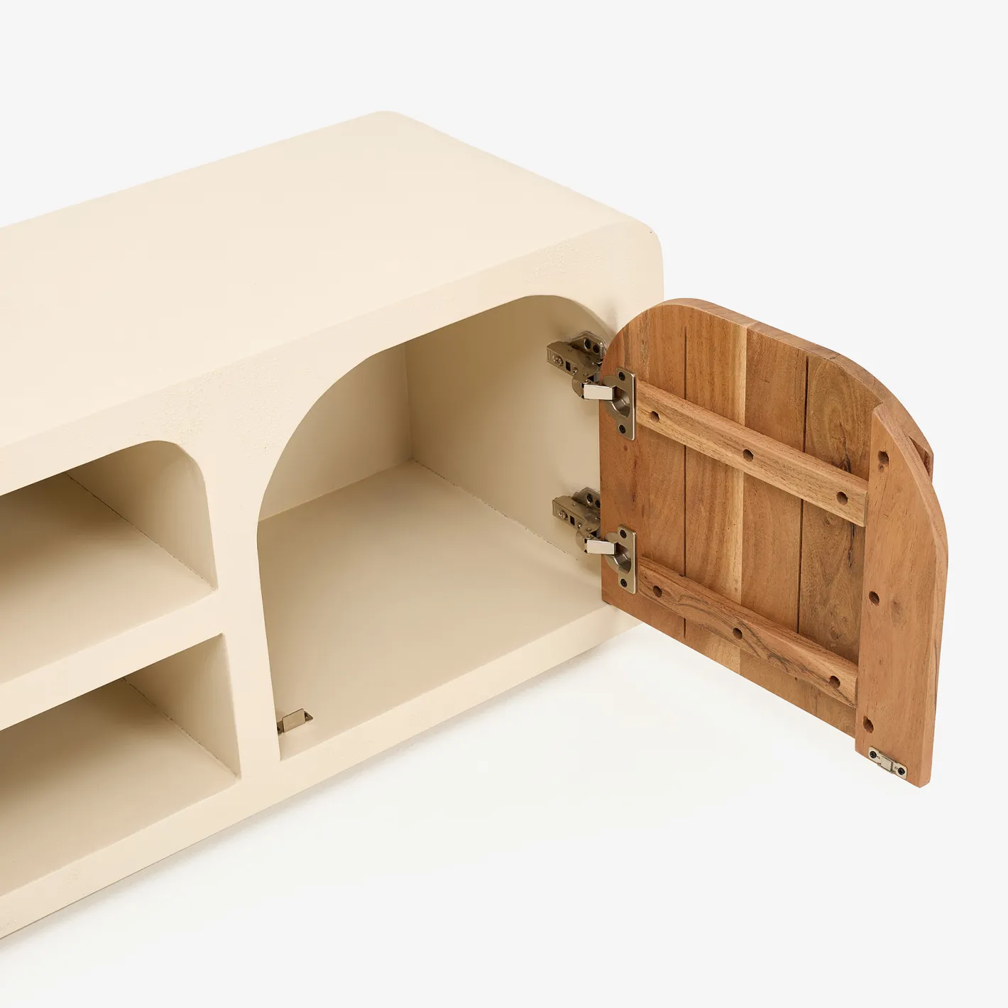 Mueble de TV de microcemento y madera de acacia Kurli 140x35x45cm Clau&Chloe^Casa Viva Hot