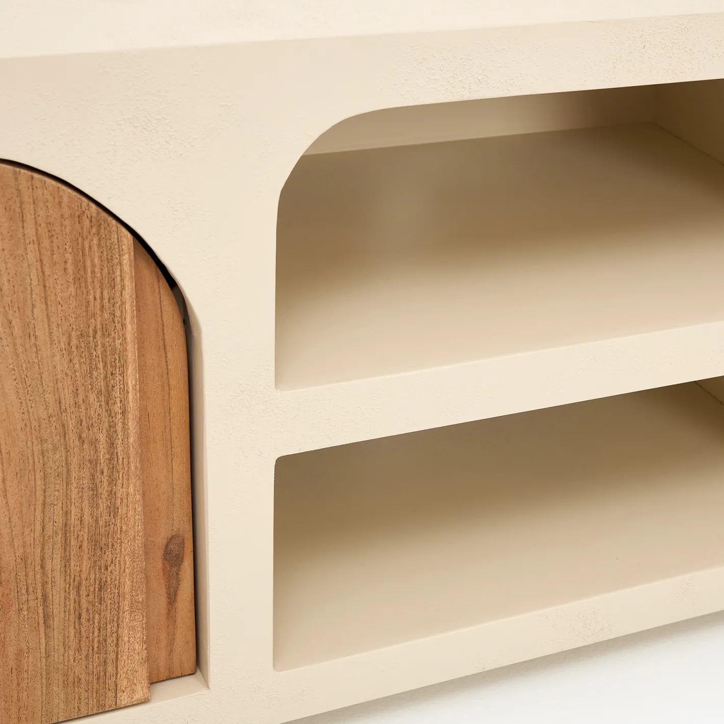 Mueble de TV de microcemento y madera de acacia Kurli 140x35x45cm Clau&Chloe^Casa Viva Hot