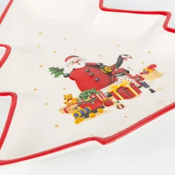 Plato de cerámica árbol Santa Claus 28x23cm^Casa Viva