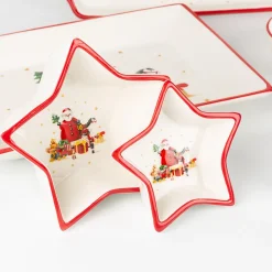 Plato de cerámica árbol Santa Claus 28x23cm^Casa Viva