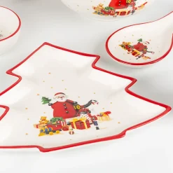 Plato de cerámica árbol Santa Claus 28x23cm^Casa Viva