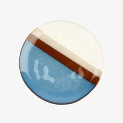 Plato de postre de cerámica azul Sotres Ø21cm^Casa Viva Hot