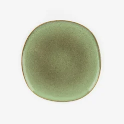 Plato de postre de gres verde Beget Ø20cm^Casa Viva Discount