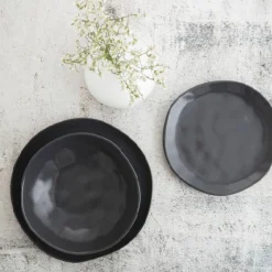 Plato hondo de cerámica negro Cosmos Ø22cm^Casa Viva Hot