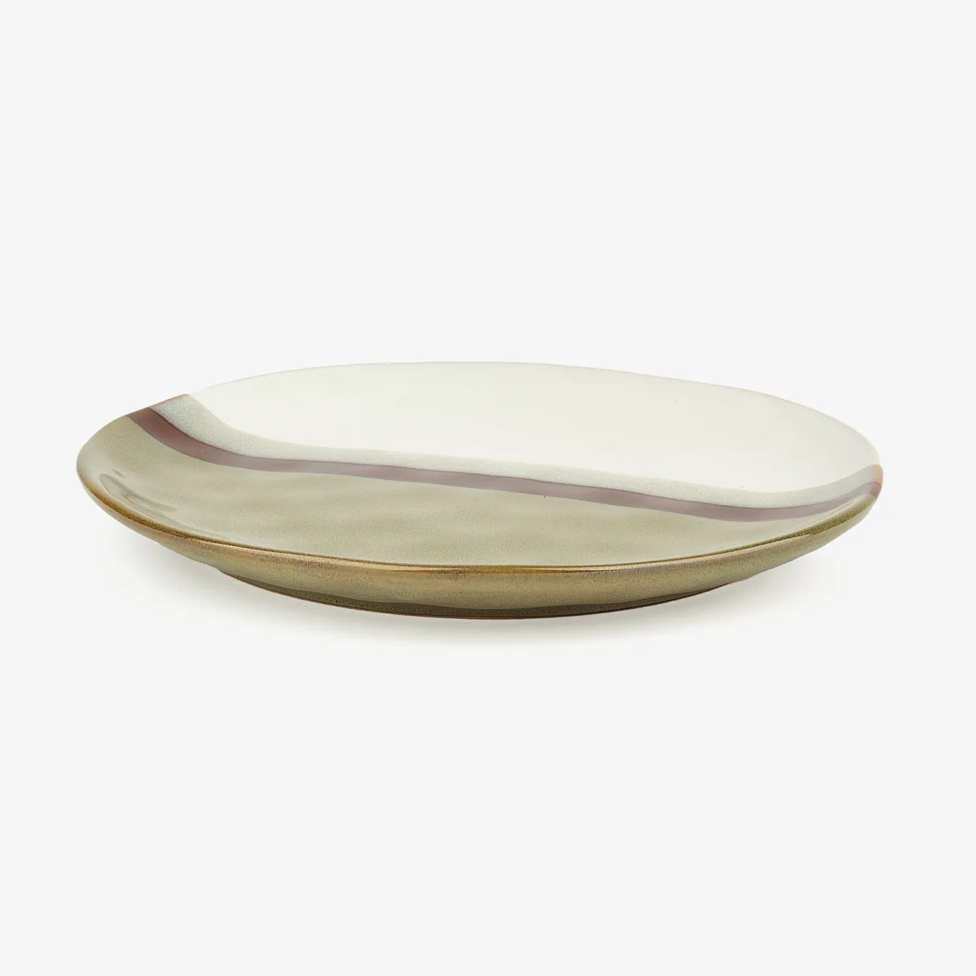 Plato llano de cerámica caqui Sotres Ø27cm^Casa Viva Discount