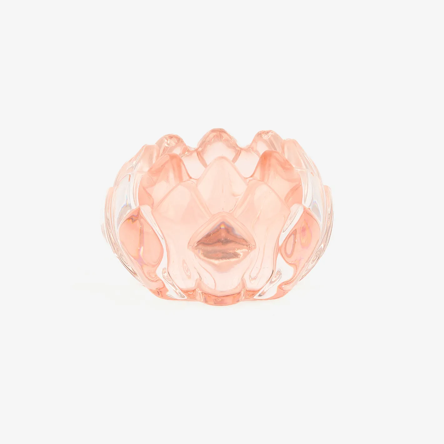 Portavelas de cristal rojo Flor Ø8x5,5cm^Casa Viva Discount