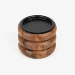 Portavelas de madera Belma 8cm^Casa Viva Sale