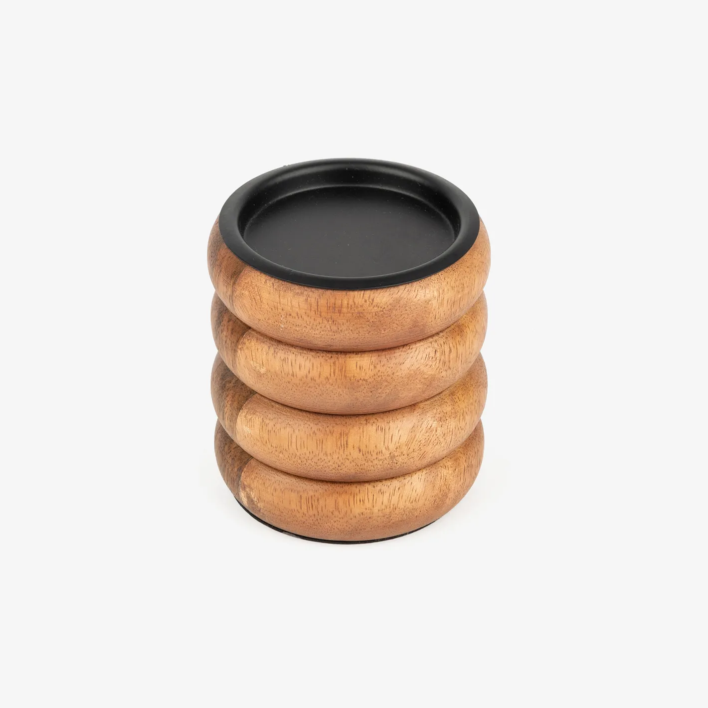 Portavelas de madera Belma 11cm^Casa Viva Sale