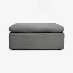 Puf de lino gris Aiden 95x95x45cm Clau&Chloe^Casa Viva New