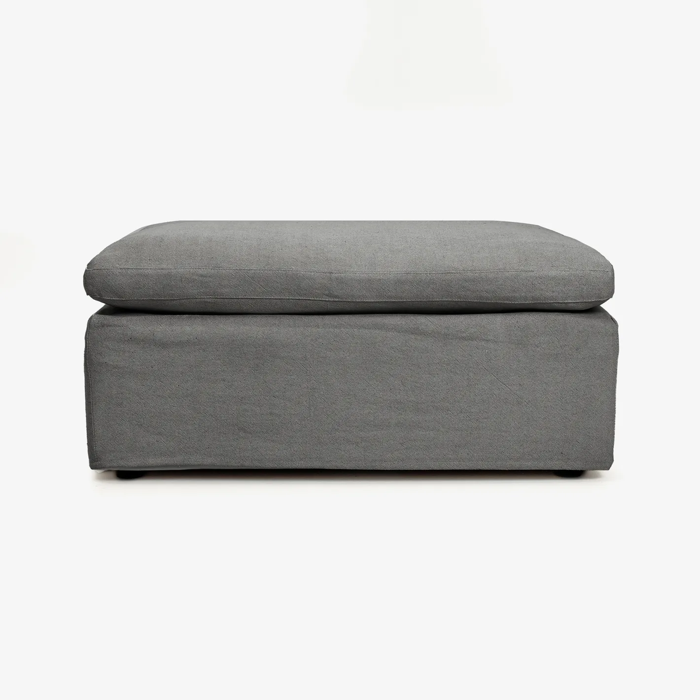 Puf de lino gris Aiden 95x95x45cm Clau&Chloe^Casa Viva New