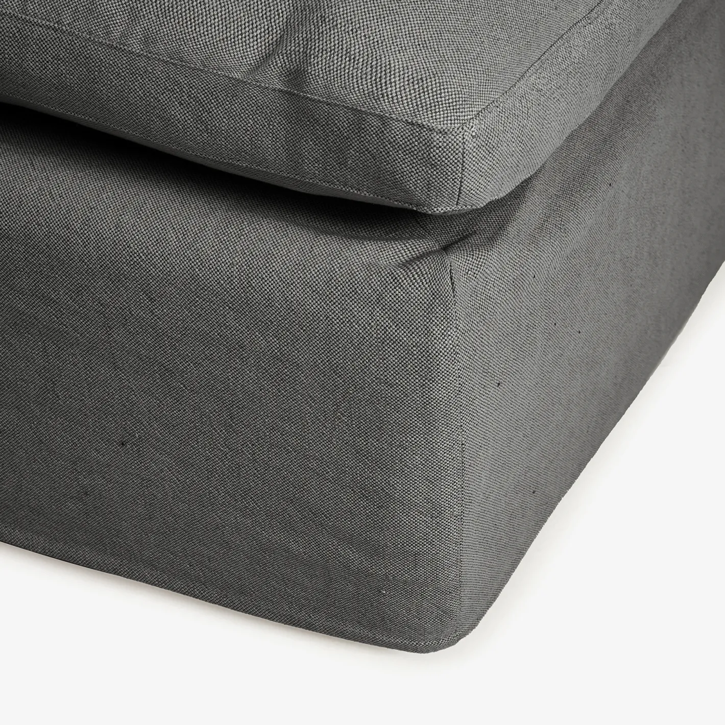 Puf de lino gris Aiden 95x95x45cm Clau&Chloe^Casa Viva New