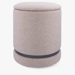 Puff redondo beige 32x40 Bambu^Casa Viva Best