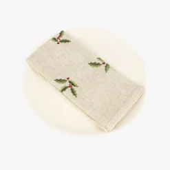 Servilleta de lino beige Acebo 45x45^Casa Viva Sale