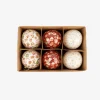 Set de 6 bolas decorativas blancas y rojas Ø7,5cm^Casa Viva Sale