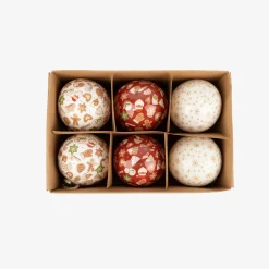 Set de 6 bolas decorativas blancas y rojas Ø7,5cm^Casa Viva Sale