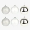 Set de 6 bolas decorativas plateadas Ø8cm^Casa Viva Discount