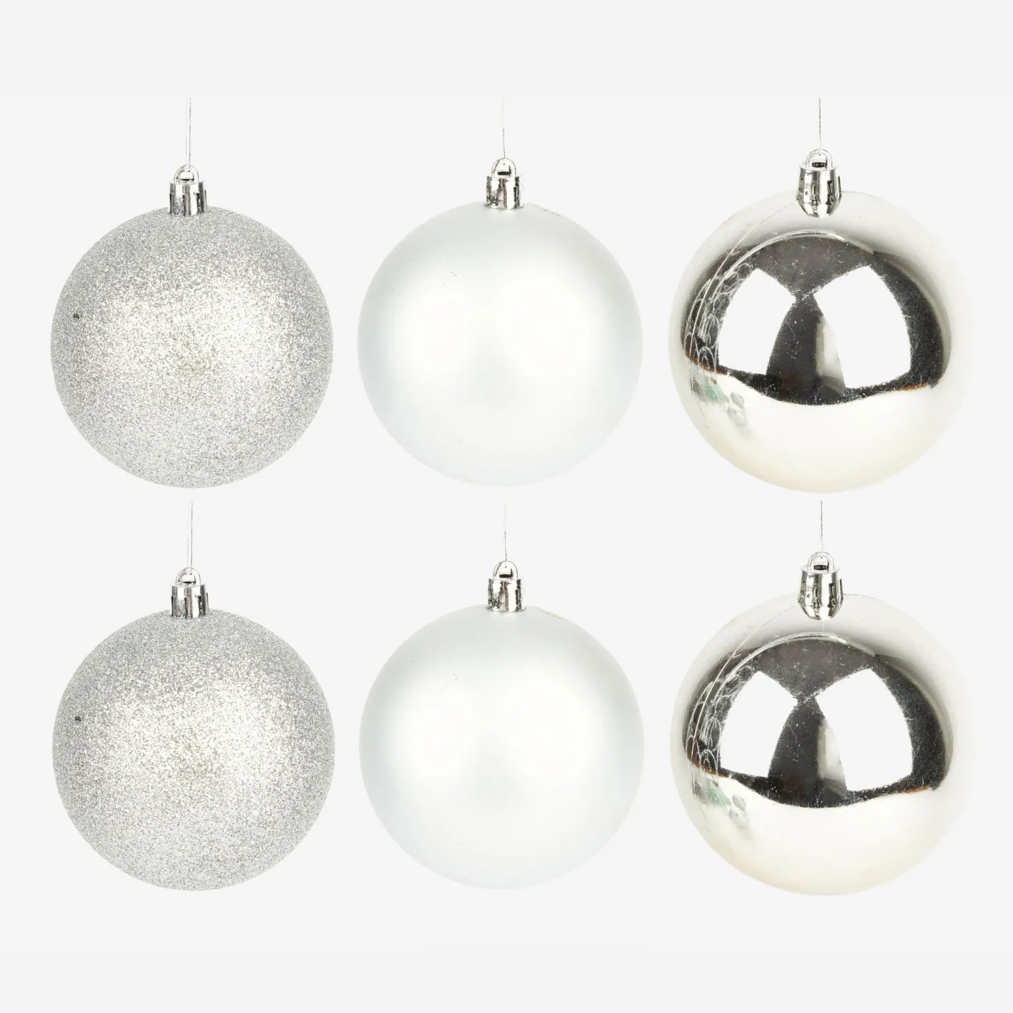 Set de 6 bolas decorativas plateadas Ø8cm^Casa Viva Discount