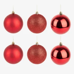 Set de 6 bolas decorativos rojas Ø8cm^Casa Viva Outlet