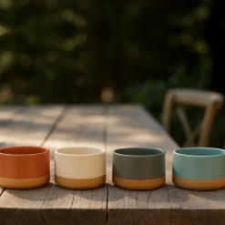 Set de 4 boles de gres de colores Ø9x5cm^Casa Viva Outlet