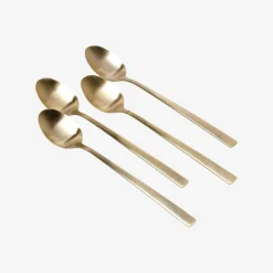 Set de 4 cucharas de acero inoxidable dorado Petra 18cm^Casa Viva Online