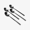 Set de 4 cucharas de acero inoxidable negro Petra 18cm^Casa Viva Hot