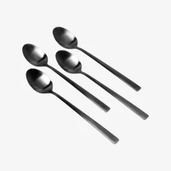 Set de 4 cucharas de acero inoxidable negro Petra 18cm^Casa Viva Hot