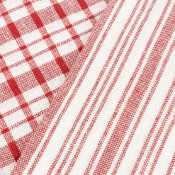 Set de 2 paños de algodón con rayas rojas Midson45x65cm^Casa Viva