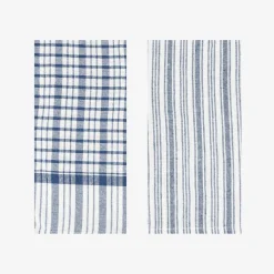 Set de 2 paños de algodón con rayas azules Midson45x65cm^Casa Viva Sale