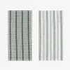 Set de 2 paños de algodón con rayas verde Midson45x65cm^Casa Viva