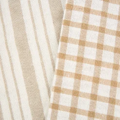 Set de 2 paños de algodón rayas beige Midson 45x65cm^Casa Viva Sale