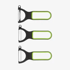 Set de 3 peladores negro y verde 19x10x5cm^Casa Viva Outlet