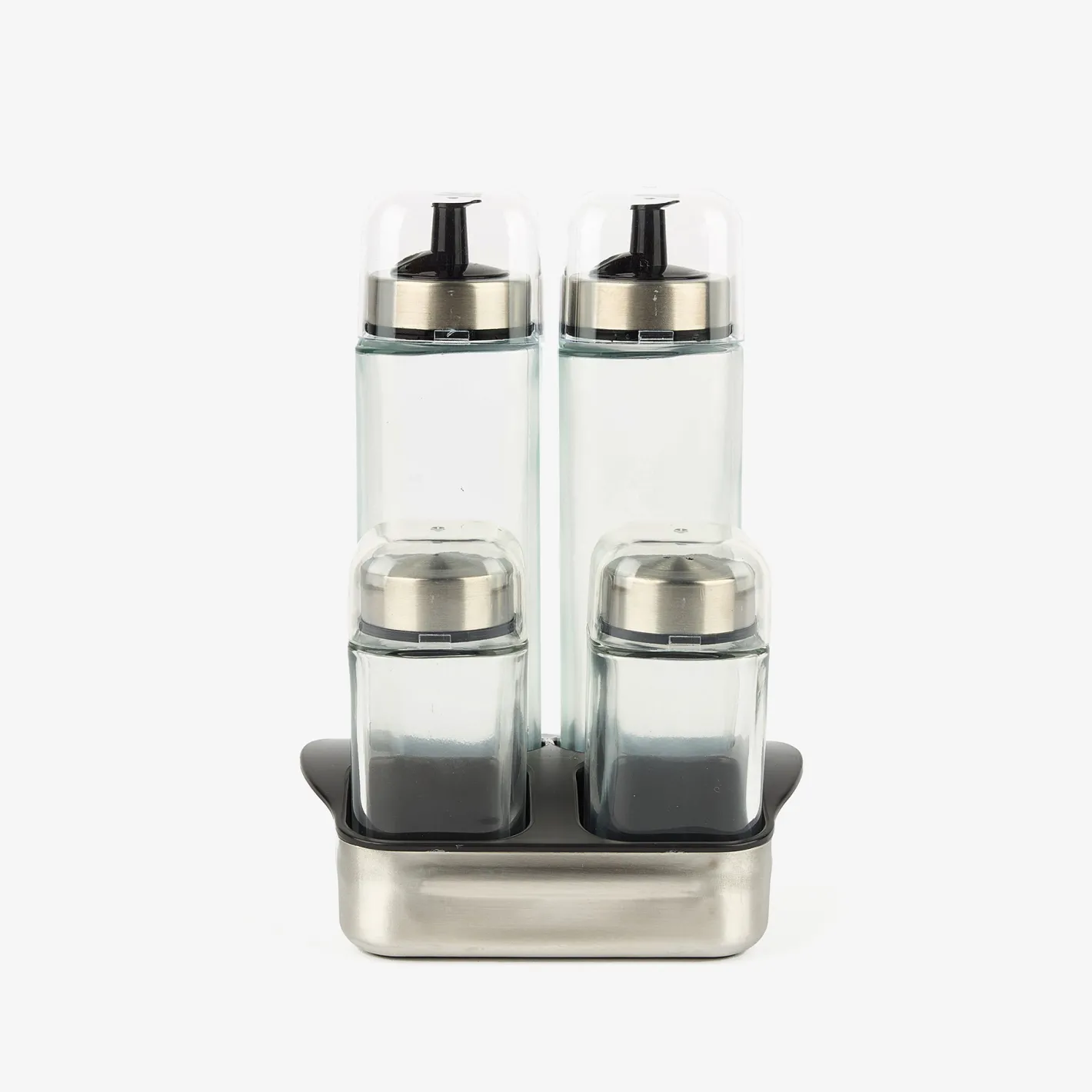 Set de 4 piezas aceitera/vinagrera de cristal 270ml^Casa Viva Outlet