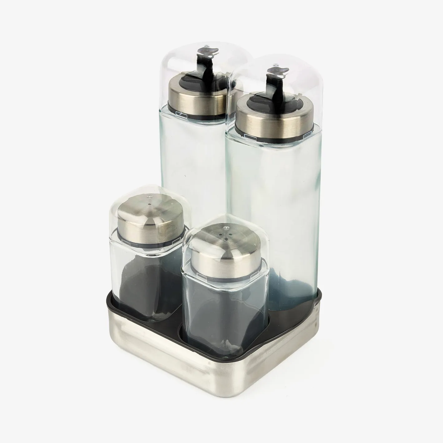 Set de 4 piezas aceitera/vinagrera de cristal 270ml^Casa Viva Outlet