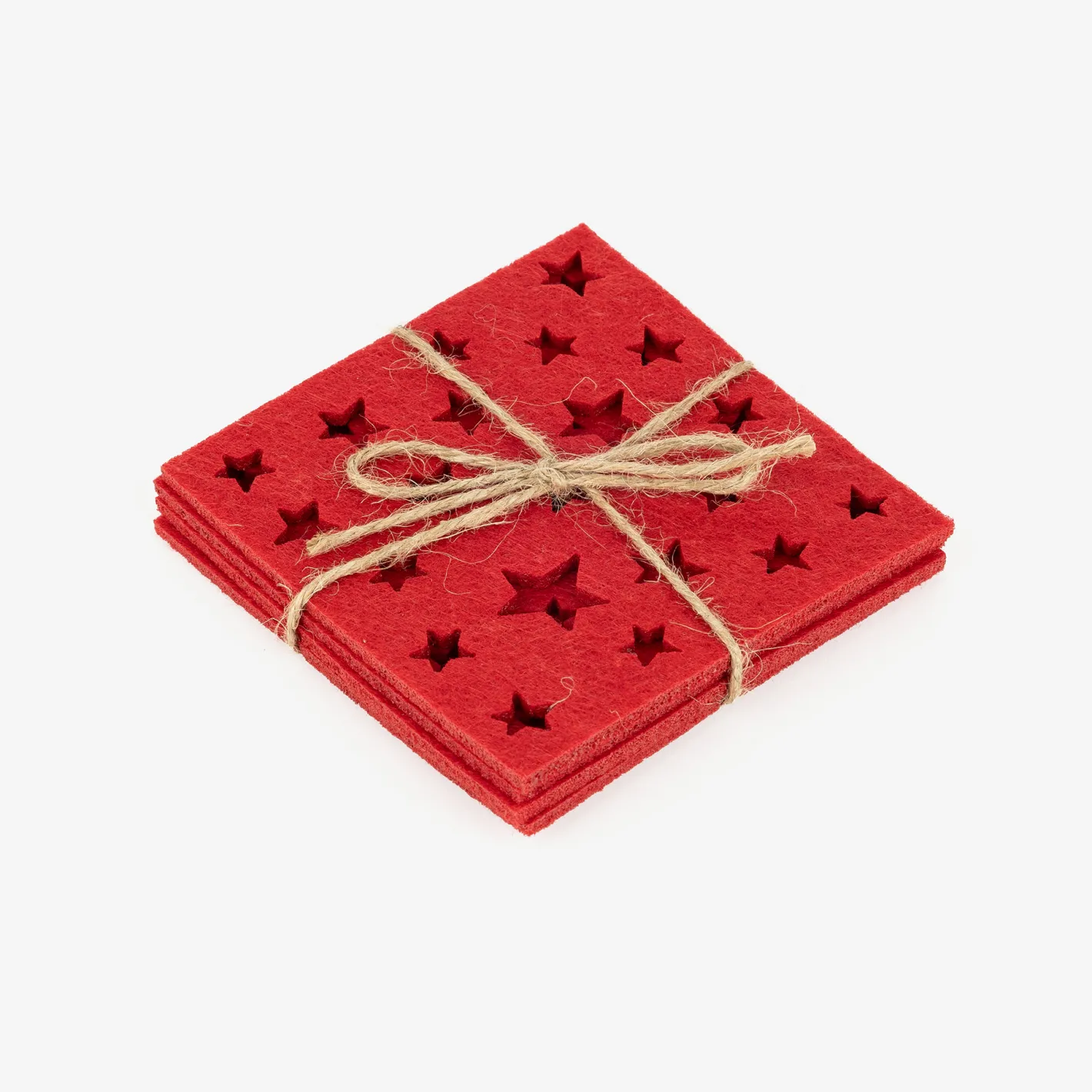 Set de 4 posavasos fieltro Estrellas 10x10cm^Casa Viva Sale